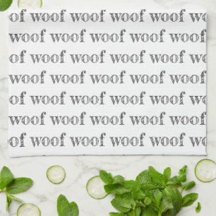 WOOF Moderne Typografie Hund Haustier Bellpaws Spa Geschirrtuch