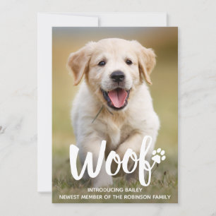 Woof Niedlich Puppy Personalisiert Foto Dose New P Ankündigung