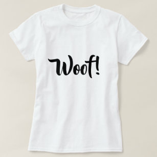 Woof! Niedlicher Schwarz-Weiß-T - Shirt