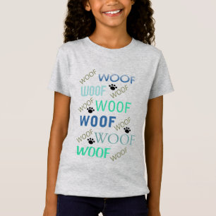WOOF-Over mit Paws Girls-T-Shirt T-Shirt