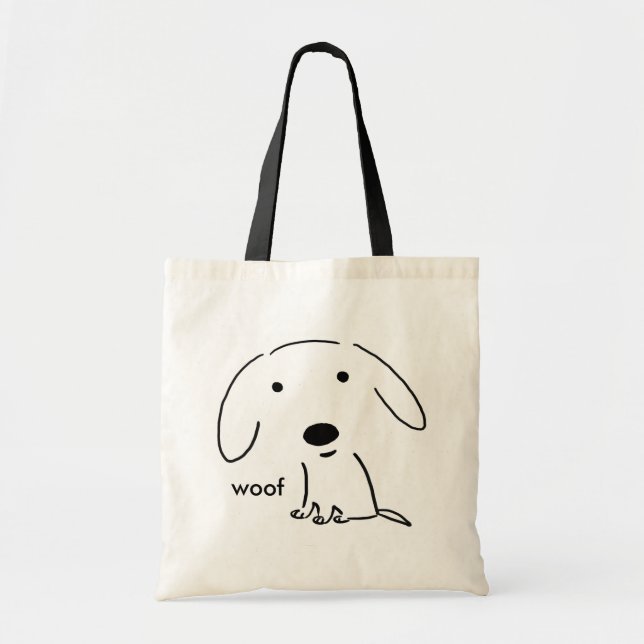 Woof Puppy Dog | Niedliche Haustierkunst Tragetasche (Vorne)