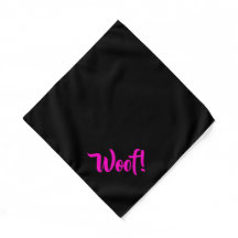 Woof! Schwarz/Rosa Kleines Tier Bandana