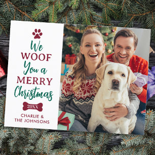 Woof Sie froh Weihnachten Custom Niedlich Hunde Hu