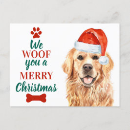 Woof Sie froh Weihnachten Niedlicher Hund Golden R