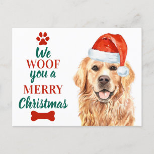 Woof Sie froh Weihnachten Niedlicher Hund Golden R