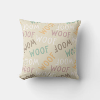 Woof Typografy Pattern Kissen