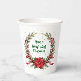 Woof Woof Christmas Paper Cup - Customizable Text  Pappbecher