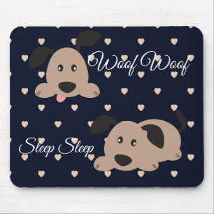 Woof Woof Sleep Sleep Polka Dot Mouse Pad Mousepad
