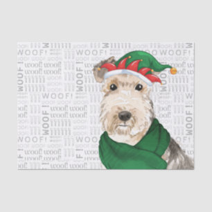 Woof Word Art und Lakeland Terrier Dog Weihnachten Seidenpapier