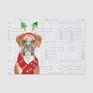 Woof Words und Weihnachten Boxer Dog Lover Holiday Seidenpapier
