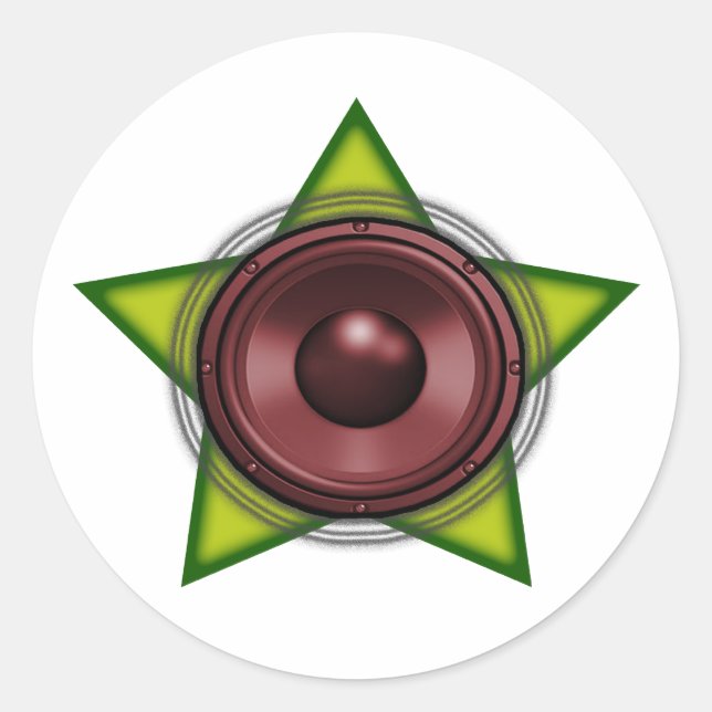 Woofer Rasta star Dub Reggae Dubstep Runder Aufkleber (Vorderseite)