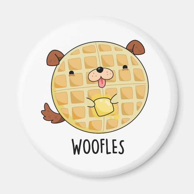 Woofles Funny Doggy Waffle Pub Magnet (Vorne)