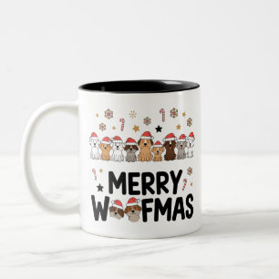 Woofmas Hund Lover Tasse: Niedliches Weihnachtsges Zweifarbige Tasse