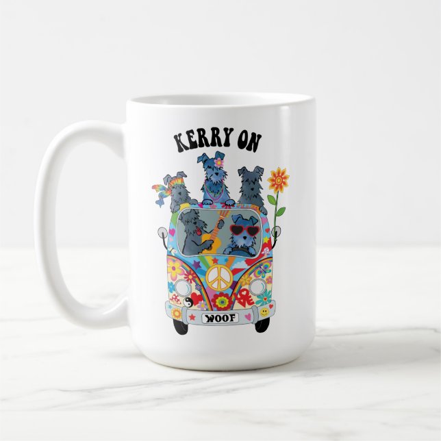 Woofstock Kerry Blue Terrier Kaffee Tasse (Links)