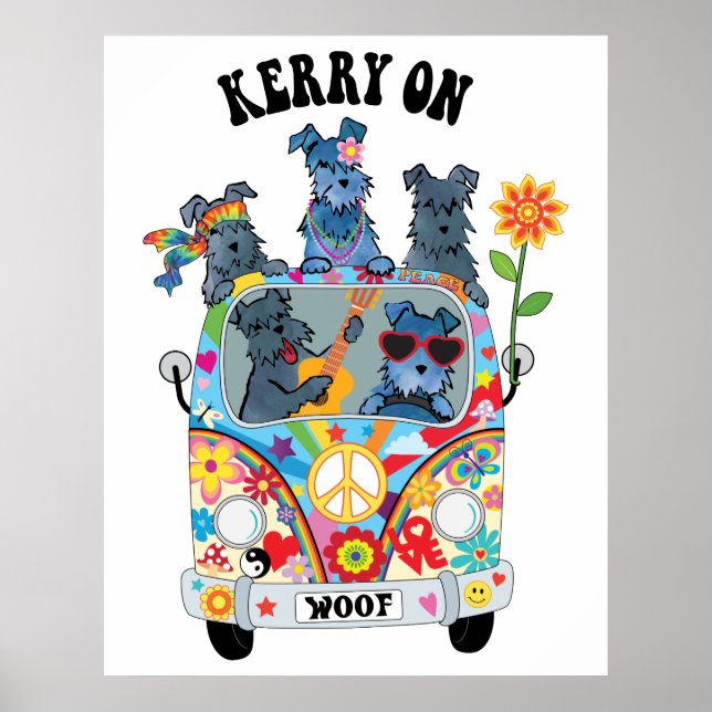 Woofstock Kerry Blue Terrier Poster (Vorne)