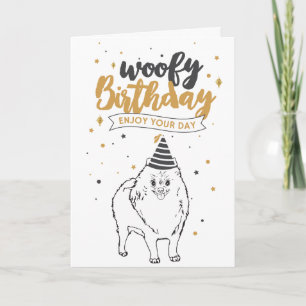 Woofy Birthday Spitz Niedlich Puppy Sketch Niedlic Karte
