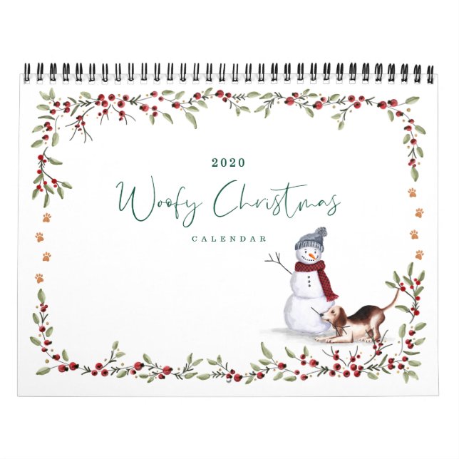 Woofy Christmas Niedlich Watercolor Schöne Hunde Kalender (Titelbild)