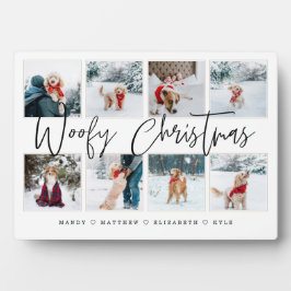 Woofy Christmas Script Pet Foto Collage Plaque Fotoplatte
