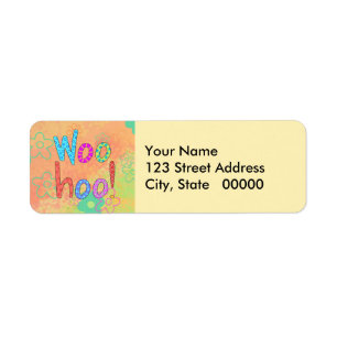 WooHoo Word Text Art Graphic Yellow Orange