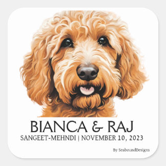 Wookie Dog Label Quadratischer Aufkleber