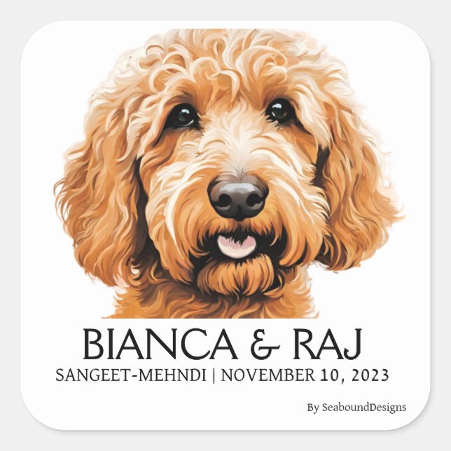 Wookie Dog Label Quadratischer Aufkleber (Vorderseite)