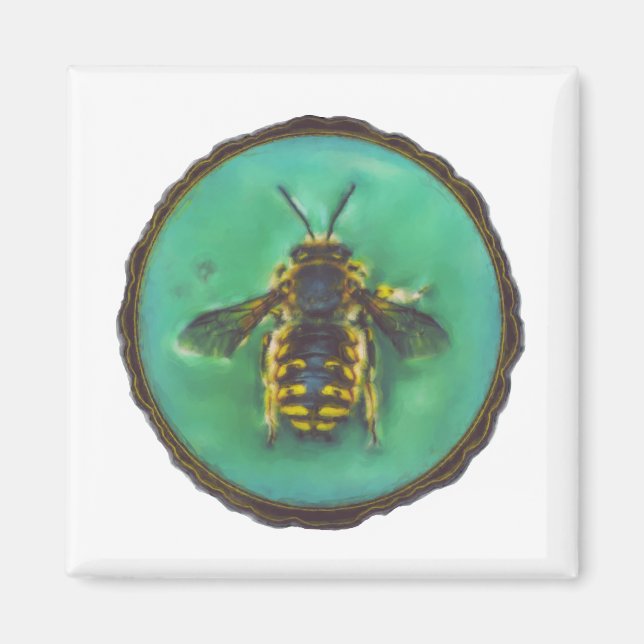 Wool Carder Bee Magnet (Vorne)