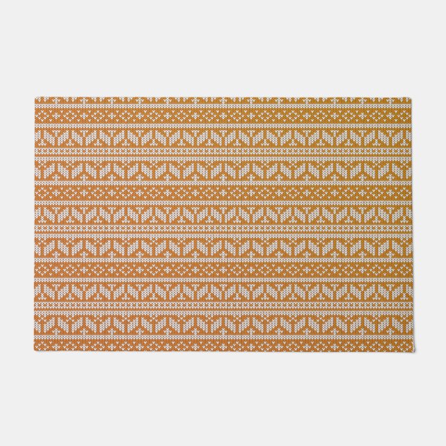 Wool Cross Stitch Strick Knette Weihnachtsmuster | Fußmatte (Vorderseite)