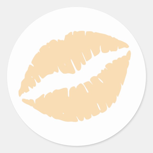 Wool Lipstick Print Runder Aufkleber (Vorderseite)
