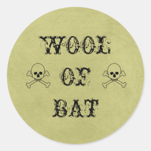 Wool of Bat Label Halloween Zaubertrank Schokorieg Runder Aufkleber