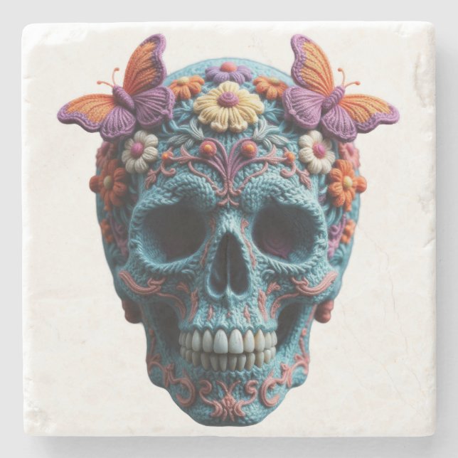 Wool Skull Steinuntersetzer (Vorderseite)