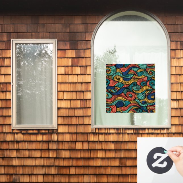 Wool Topped paisley Fensteraufkleber (Fenster Zuhause)