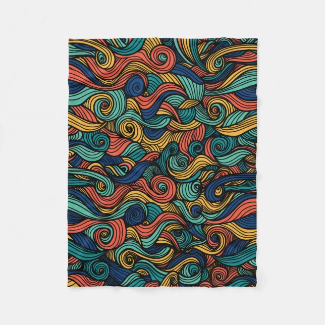 Wool Topped paisley Fleecedecke (Vorderseite)