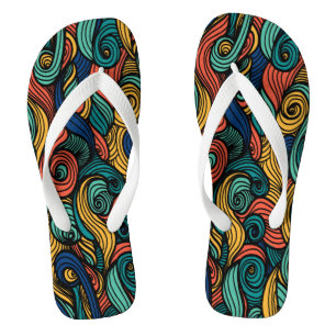 Wool Topped paisley Flip Flops
