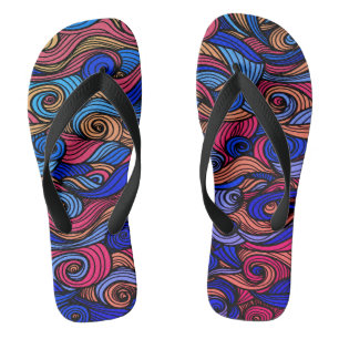 Wool Topped paisley Flip Flops
