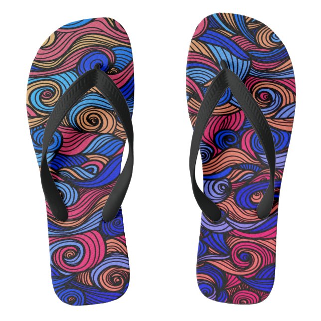 Wool Topped paisley Flip Flops (Fußbett)