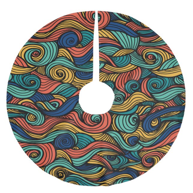 Wool Topped paisley Polyester Weihnachtsbaumdecke (Vorderseite)