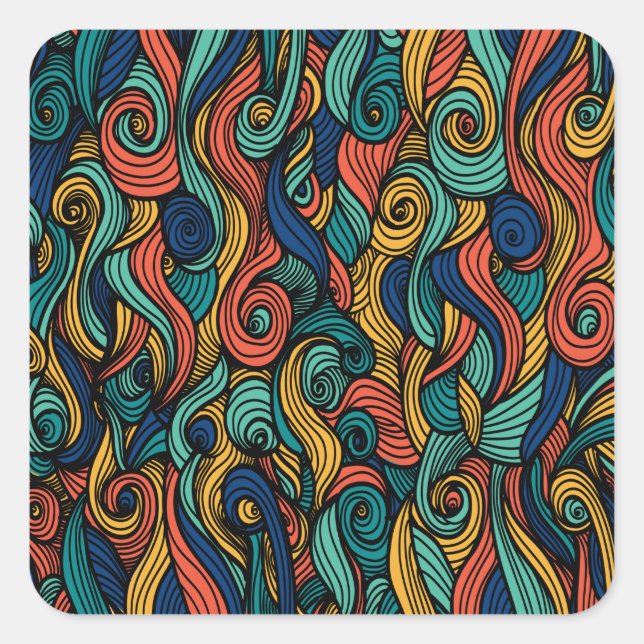 Wool Topped paisley Quadratischer Aufkleber (Vorderseite)