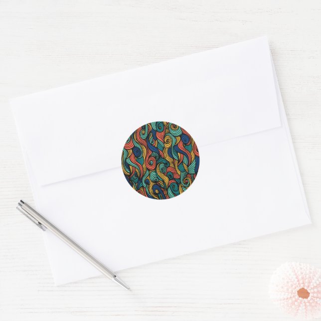 Wool Topped paisley Runder Aufkleber (Umschlag)