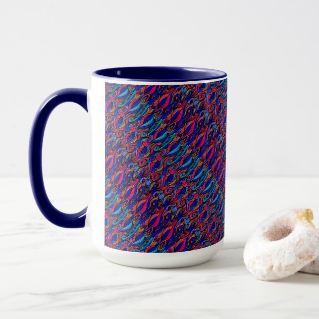 Wool Topped paisley Tasse (Mit Donut)