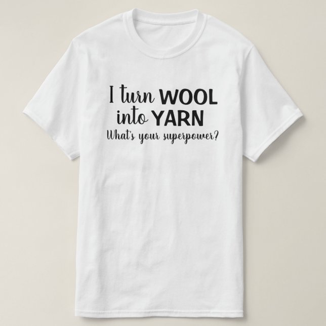 Wool Yarn Funny Spinning Handspun T-Shirt (Design vorne)