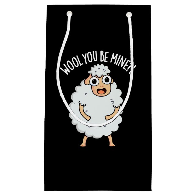 Wool you be mine Funny Sheep Puff Dark BG Kleine Geschenktüte (Vorderseite)