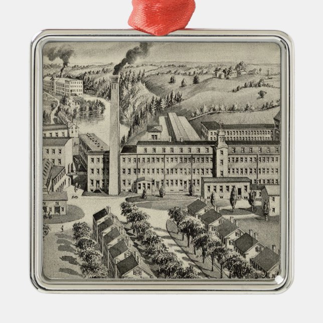 Woolen Mühlen Sawyers Ornament Aus Metall (Vorne)