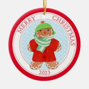 WOOLIE GINGERBREAD 2023 Keramik Circle Ornament
