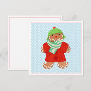 WOOLIE GINGERBREAD 5,25" Square Flat Card Feiertagskarte
