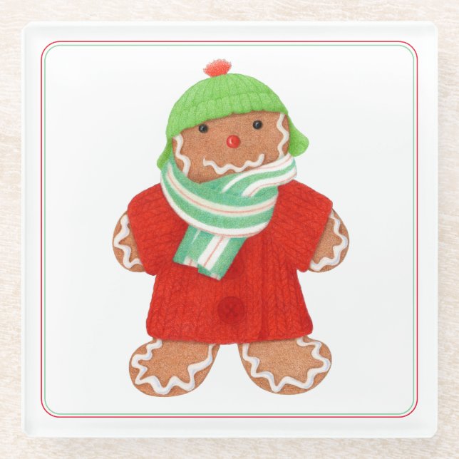 WOOLIE GINGERBREAD Glass Untersetzer (Vorderseite)