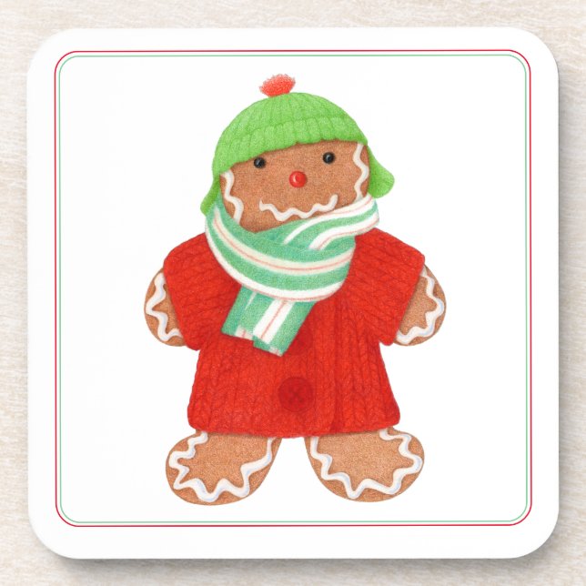 WOOLIE GINGERBREAD Hartkunststoff-Untersetzer Getränkeuntersetzer (Vorderseite)