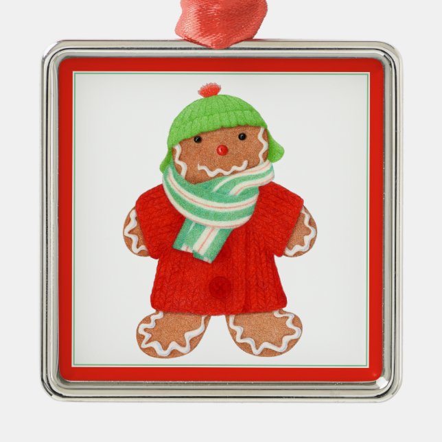 WOOLIE GINGERBREAD Premium Square Ornament (Vorne)