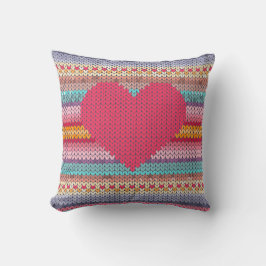 Woollen Regenbogenherz Valentine-Imitatstickerei Kissen