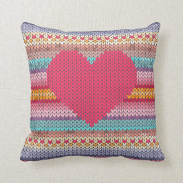 Woollen Regenbogenherz Valentine-Imitatstickerei Kissen