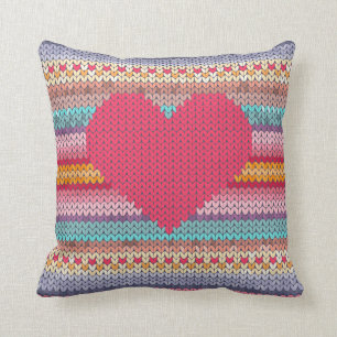 Woollen Regenbogenherz Valentine-Imitatstickerei Kissen